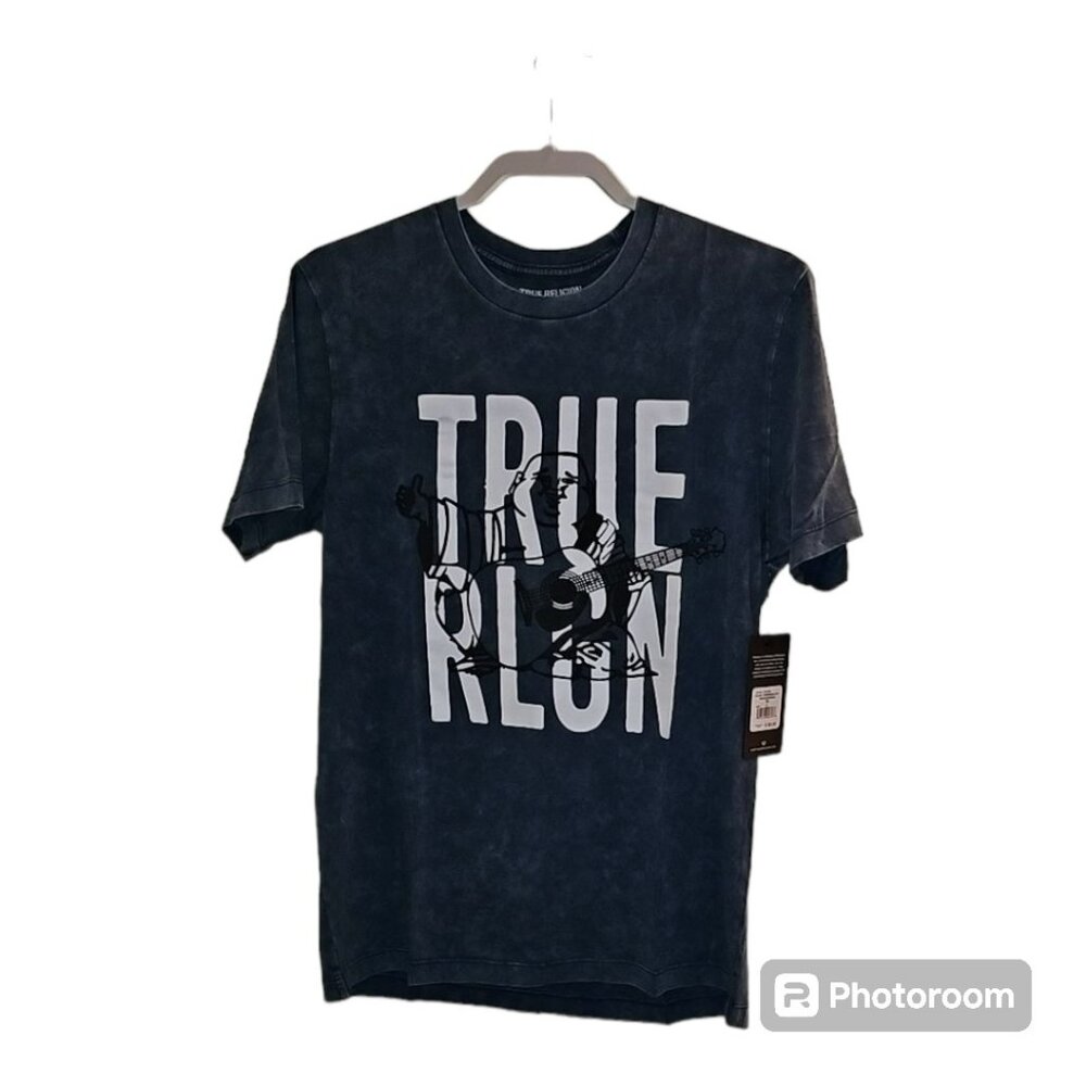 True Religion Buddha Tee Style in Poseidon Mineral Blue Size L
